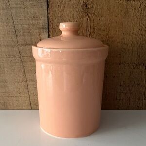 Vintage Peach Ceramic Canister with Lid